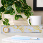 Modernes, trendiges Gold-Glitzer-Marmor Namensplakette