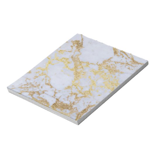 Modernes, trendiges Gold-Glitzer-Marmor Notizblock (Rotiert)