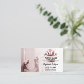 Modernes, trendiges Haus Reinigungsanstalt Janitor Visitenkarte (Stehend Vorderseite)