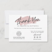 Modernes, trendiges Kalligraphie-Kleinunternehmen Dankeskarte (Vorderseite)