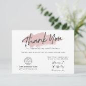 Modernes, trendiges Kalligraphie-Kleinunternehmen Dankeskarte (Stehend Vorderseite)