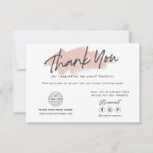 Modernes trendiges Logo-Branding für kleine Untern Dankeskarte (Vorderseite)