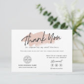 Modernes trendiges Logo-Branding für kleine Untern Dankeskarte (Stehend Vorderseite)