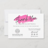 Modernes trendiges Logo-Branding für kleine Untern Dankeskarte (Vorderseite)