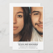 Modernes trendiges, muffiges Typografie-Foto Weddi Einladung (Vorne/Hinten)