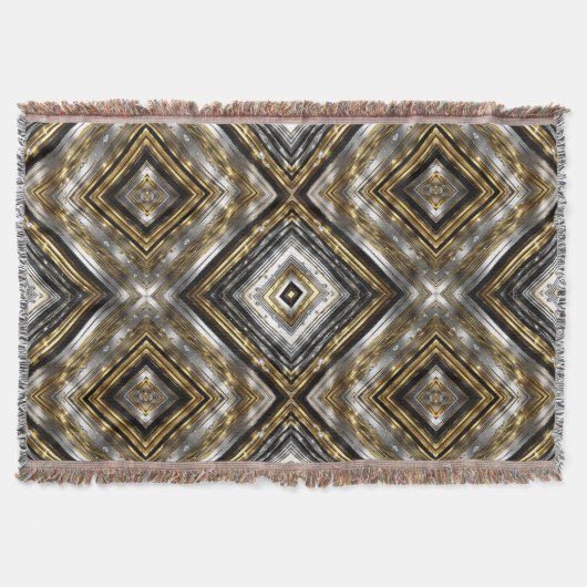 Modernes, trendiges Muster in Silber, Gold und Sch Decke (Vorderseite)