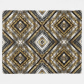 Modernes, trendiges Muster in Silber, Gold und Sch Fleecedecke (Vorderseite (Horizontal))