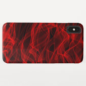 Modernes, trendiges Neon Red Curvy Line Abstraktes Case-Mate iPhone Hülle (Rückseite (Horizontal))