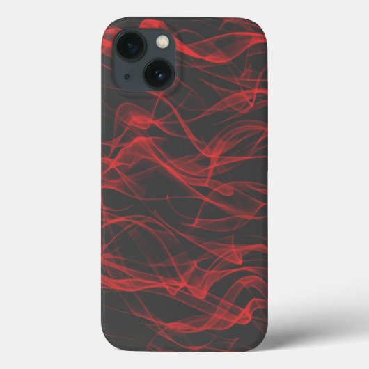Modernes, trendiges Neon Red Curvy Line Abstraktes Case-Mate iPhone Hülle (Rückseite)