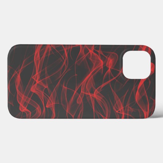 Modernes, trendiges Neon Red Curvy Line Abstraktes Case-Mate iPhone Hülle (Rückseite (Horizontal))