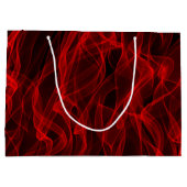 Modernes, trendiges Neon Red Curvy Line Abstraktes Große Geschenktüte (Rückseite)
