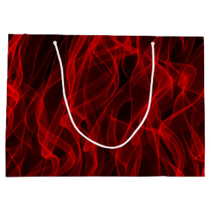 Modernes, trendiges Neon Red Curvy Line Abstraktes Große Geschenktüte