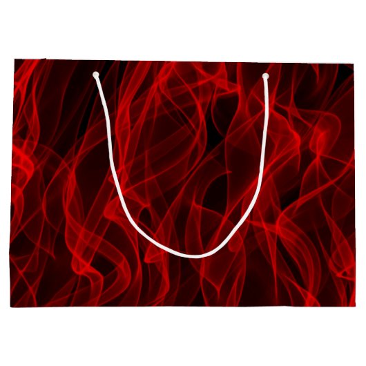 Modernes, trendiges Neon Red Curvy Line Abstraktes Große Geschenktüte (Rückseite)