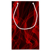 Modernes, trendiges Neon Red Curvy Line Abstraktes Kleine Geschenktüte (Rückseite)