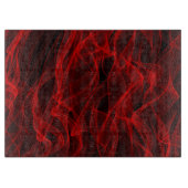 Modernes, trendiges Neon Red Curvy Line Abstraktes Schneidebrett (Vorderseite)