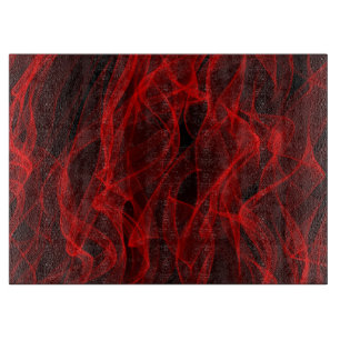 Modernes, trendiges Neon Red Curvy Line Abstraktes Schneidebrett