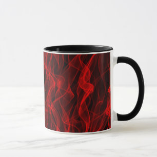 Modernes, trendiges Neon Red Curvy Line Abstraktes Tasse