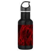 Modernes, trendiges Neon Red Curvy Line Abstraktes Trinkflasche (Vorderseite)