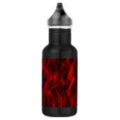 Modernes, trendiges Neon Red Curvy Line Abstraktes Trinkflasche (Rechts)