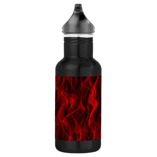 Modernes, trendiges Neon Red Curvy Line Abstraktes Trinkflasche (Rechts)