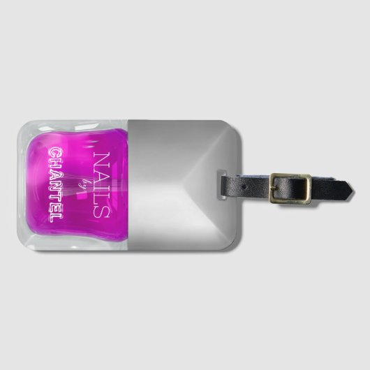 Modernes, trendiges, neonrosa Nagellack mit modern Gepäckanhänger (Vorderseite (Horizontal))