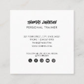 Modernes trendiges Personal Trainer Fitness Foto Quadratische Visitenkarte (Rückseite)