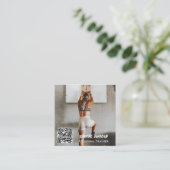 Modernes trendiges Personal Trainer Fitness Foto Quadratische Visitenkarte (Stehend Vorderseite)