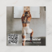 Modernes trendiges Personal Trainer Fitness Foto Quadratische Visitenkarte (Vorderseite)