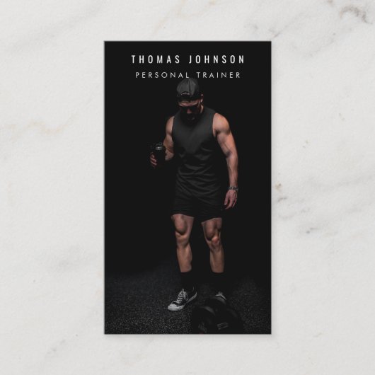 Modernes trendiges Personal Trainer Fitness Foto Visitenkarte (Vorderseite)