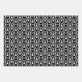 Modernes trendiges Retro Schwarzes Holiday Ornamen Geschenkpapier Set (Vorderseite 2)