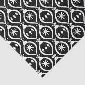 Modernes trendiges Retro Schwarzes Holiday Ornamen Seidenpapier (Ausschnitt)