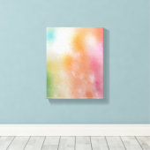 Modernes, trendiges Rosa Blau Lila-Gelb Leinwanddruck (Insitu (Holzboden))