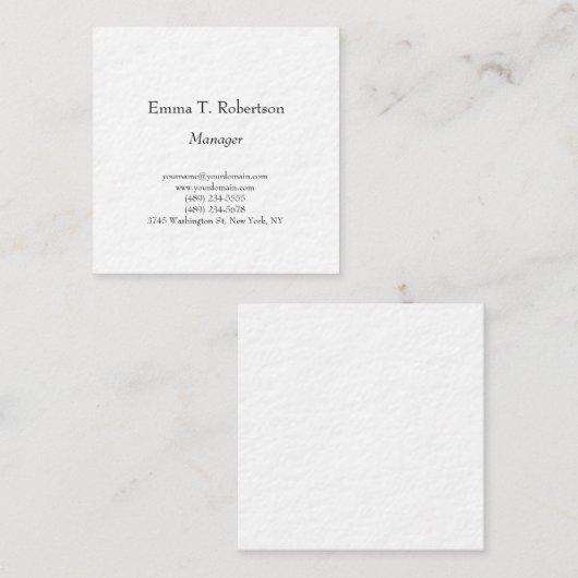 Modernes trendiges schlichtes, minimalistisches, d quadratische visitenkarte (Vorne/Hinten)