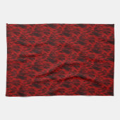Modernes, trendiges Schwarz/Rot-Abstraktes Muster Geschirrtuch (Horizontal)