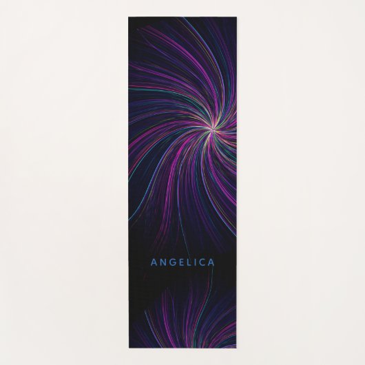 Modernes, trendiges Schwarz und Rosa Abstrakter Co Yogamatte (Vorderseite)