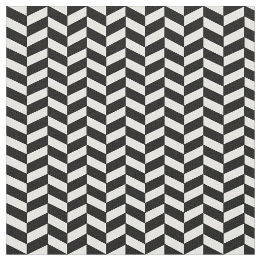 Modernes, trendiges Schwarz-Weiß-Herringbone-Muste Stoff (Nahaufnahme)