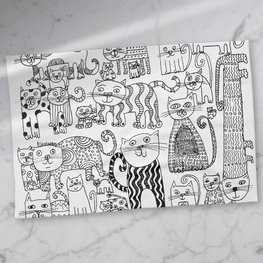 Modernes, trendiges Schwarz-Weiß-Muster Geschirrtuch