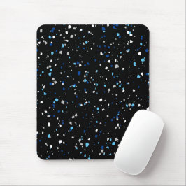 Modernes, trendiges Schwarzes Blaues Terrazzo Must Mousepad