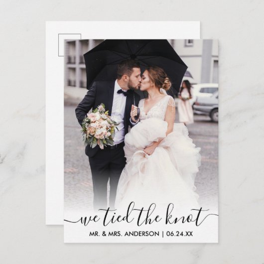 Modernes, trendiges Skript haben wir das KNOT-Over Postkarte (Vorne/Hinten)