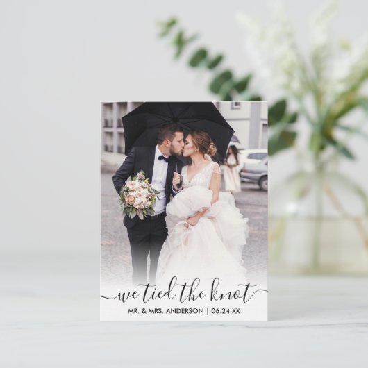 Modernes, trendiges Skript haben wir das KNOT-Over Postkarte (Stehend Vorderseite)