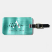 Modernes, trendiges türkisfarbenes, gebürstetes Me Gepäckanhänger (Vorderseite horizontal)