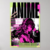 Modernes, trendiges und stilvolles Anime Girl Poster (Vorne)