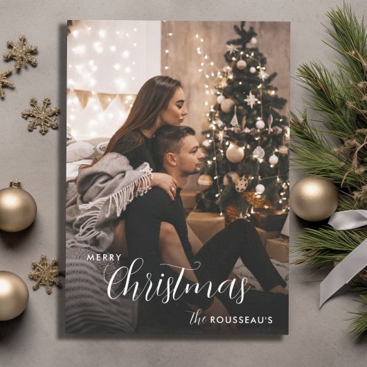 Modernes, trendiges Weihnachtsdunkel Smoky Couple Karte