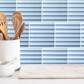 Modernes, trendiges, weißes, blaues Streifenmuster Fliese