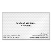 Modernes, trendiges, weißes geometrisches Muster E Magnetische Visitenkarte (Vorderseite)