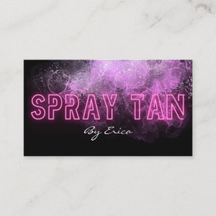 Modernes Trendrosa Neon Spray Tan Tanning Business Visitenkarte