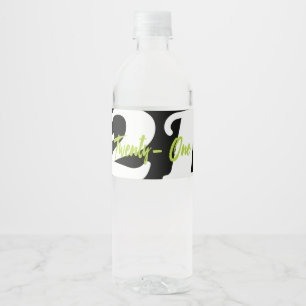 Modernes, Trendy 21. Geburtstags-Party Wasserflaschenetikett