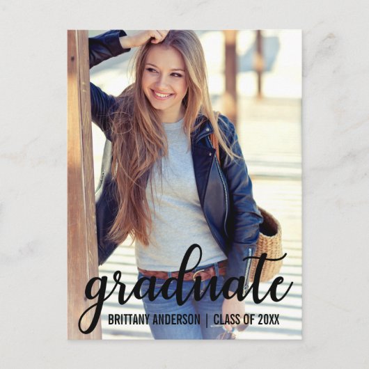 Modernes Trendy Abschluss Ankündigung Foto (Vorderseite)