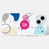 Modernes, trendy Abstrakt Geometric Art Monogram Case-Mate iPhone Hülle (Rückseite (Horizontal))