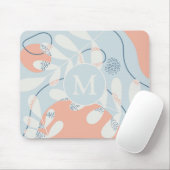 Modernes, trendy Abstraktes Monogramm botanischer  Mousepad (Mit Mouse)